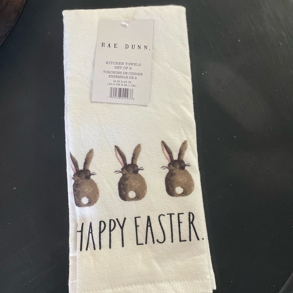 Rae Dunn Happy Easter Tea Towels Set of Two - Picture 1 of 1